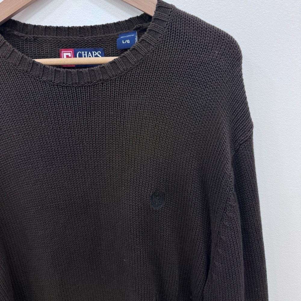 New with tags Chaps Mens Cotton Brown Sweater knit Sz Large